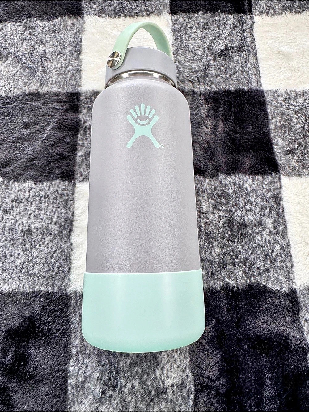 Hydro Flask 32 oz Wide Mouth Bottle Limited Edition Gray Grey Teal Flint RARE